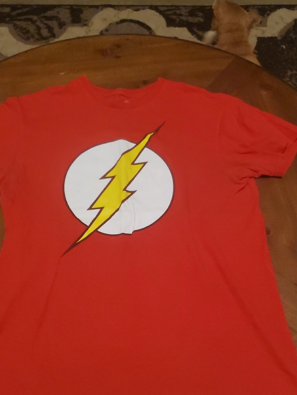 DC Comics Red Short Sleeve Tee with Yellow Lightning Bolt